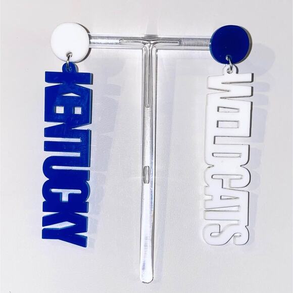 Kentucky Wildcats Acrylic Earrings - Picture 1 of 1